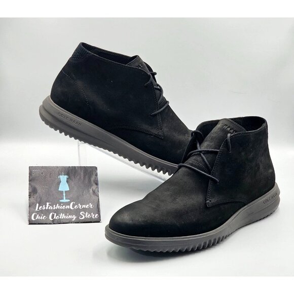 Cole Haan Men's Black Suede Lightweight Original Grand Chukka Boots Size 13 2955 - Picture 11 of 16